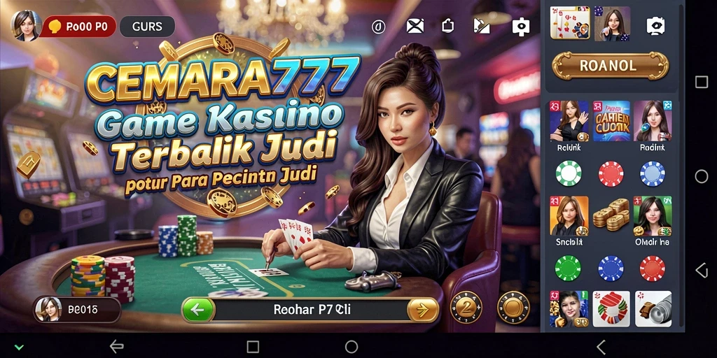 Screenshot gameplay CEMARA777 menunjukkan suasana Kasino yang mengasyikkan.