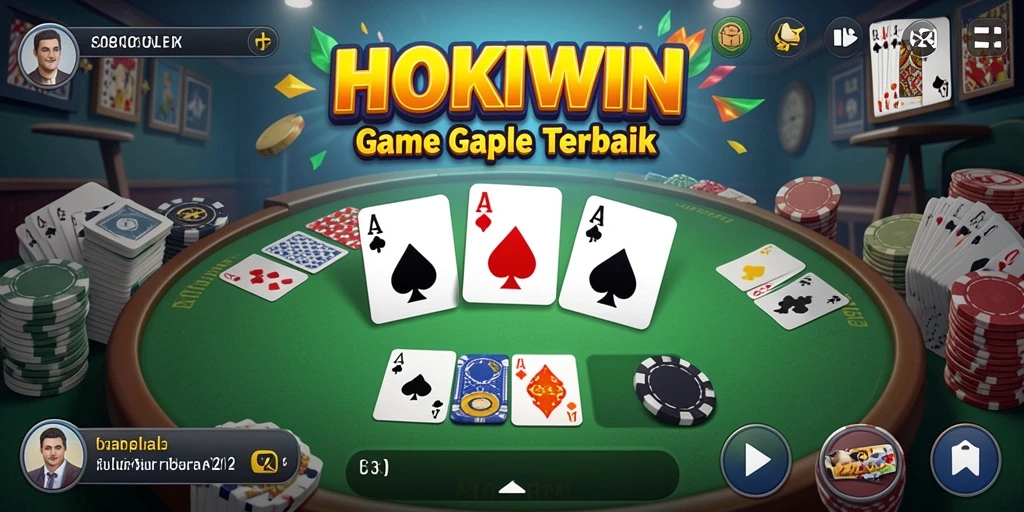 Tampilan gameplay HOKIWIN dengan fitur Gaple yang menarik.