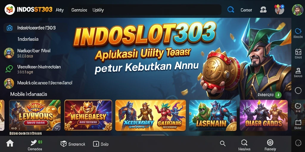 Screenshot utama INDOSLOT303 dengan tampilan antarmuka aplikasi Utility.