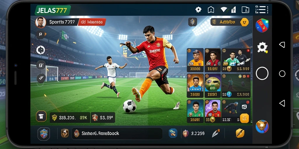 Tampilan antarmuka aplikasi JELAS777 saat bermain Sportsbook.