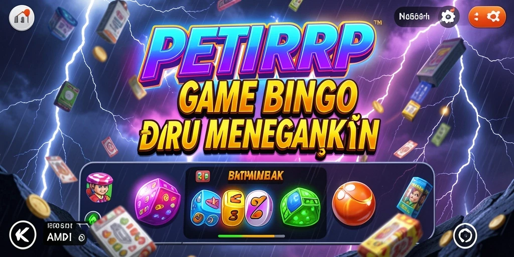 Tampilan utama PETIRRP menampilkan keseruan bermain Bingo dengan teman.