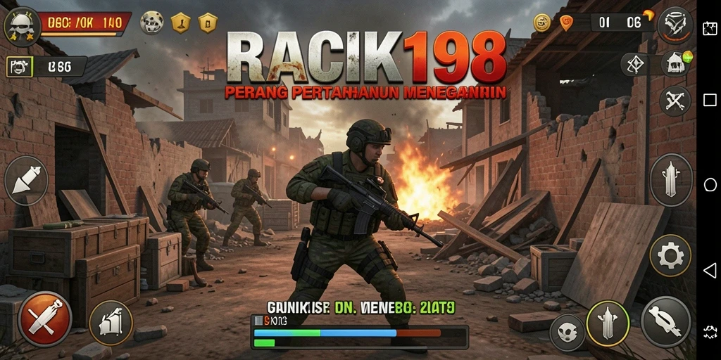 Gameplay menegangkan dari RACIK198 dalam mode Tower Defense.