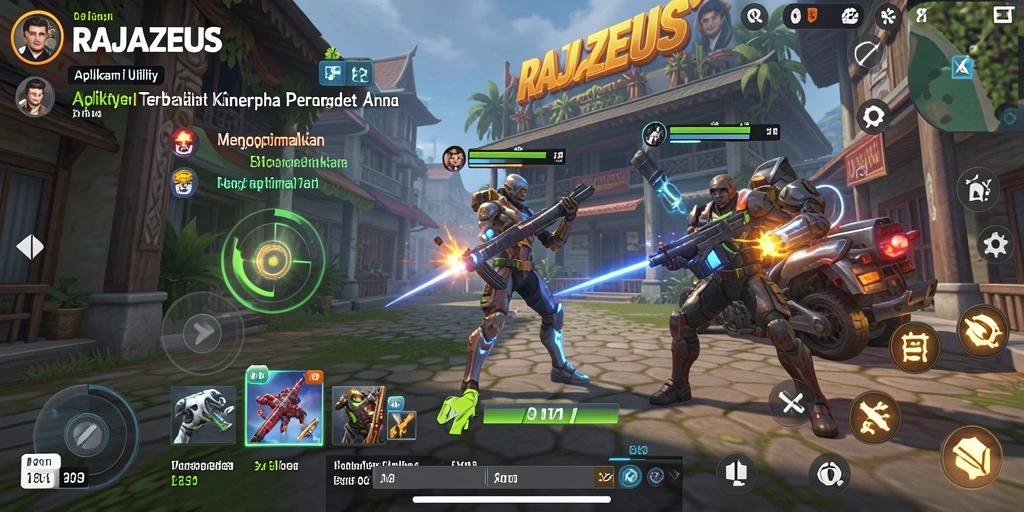 Screenshot utama RAJAZEUS menunjukkan antarmuka penggunaan aplikasi Utility yang menarik.