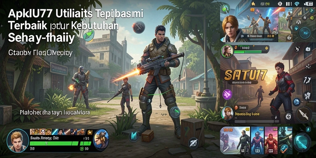 Tampilan antarmuka aplikasi SATU77 yang penuh fitur utilitas.