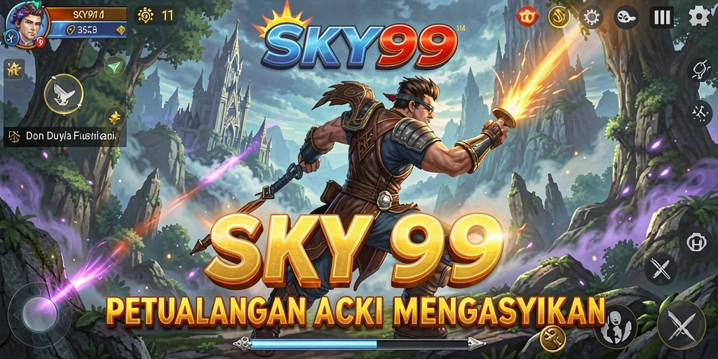 Screenshot gameplay <strong>SKY99</strong> menampilkan aksi pertarungan yang mendebarkan dan grafis yang indah.