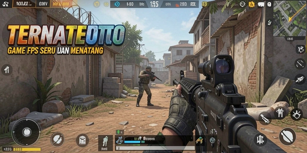 Tampilan gameplay FPS yang intens dan mendebarkan.