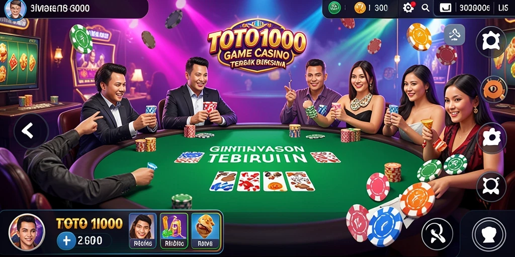 Tampilan gameplay TOTO1000 dengan dealer nyata dalam aksi kasino.