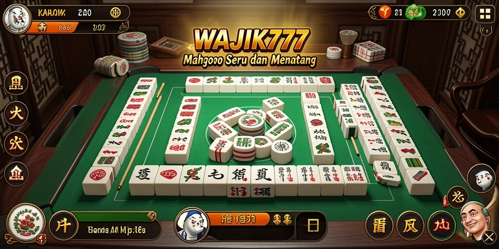 Screenshot dari gameplay Mahjong WAJIK777 yang menarik dan seru.